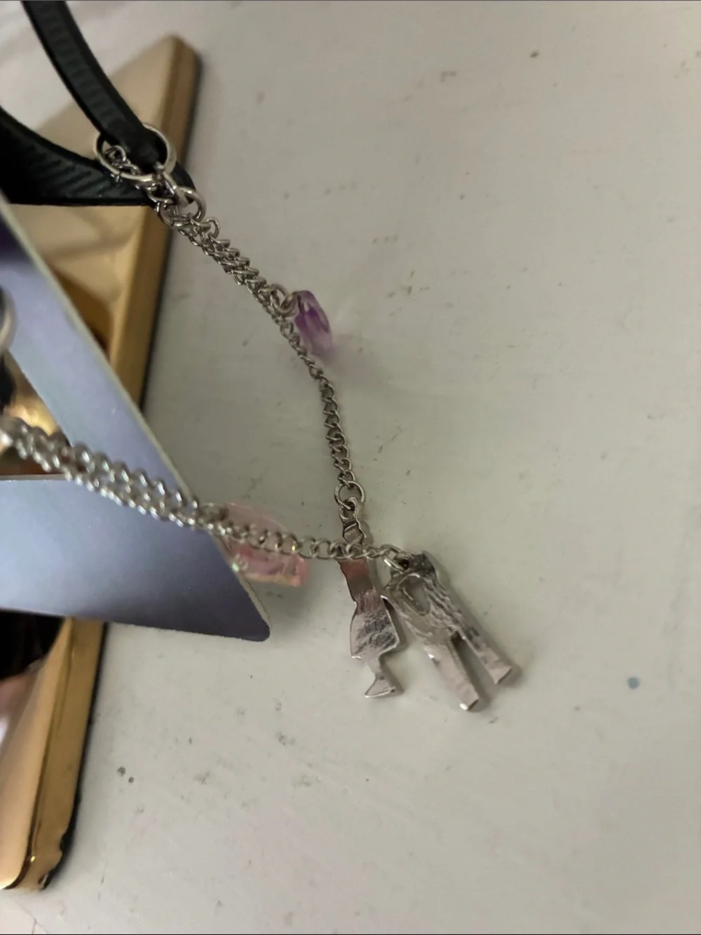 Wednesday Silver and Black Spiderweb Hair Clip with Charm Chains